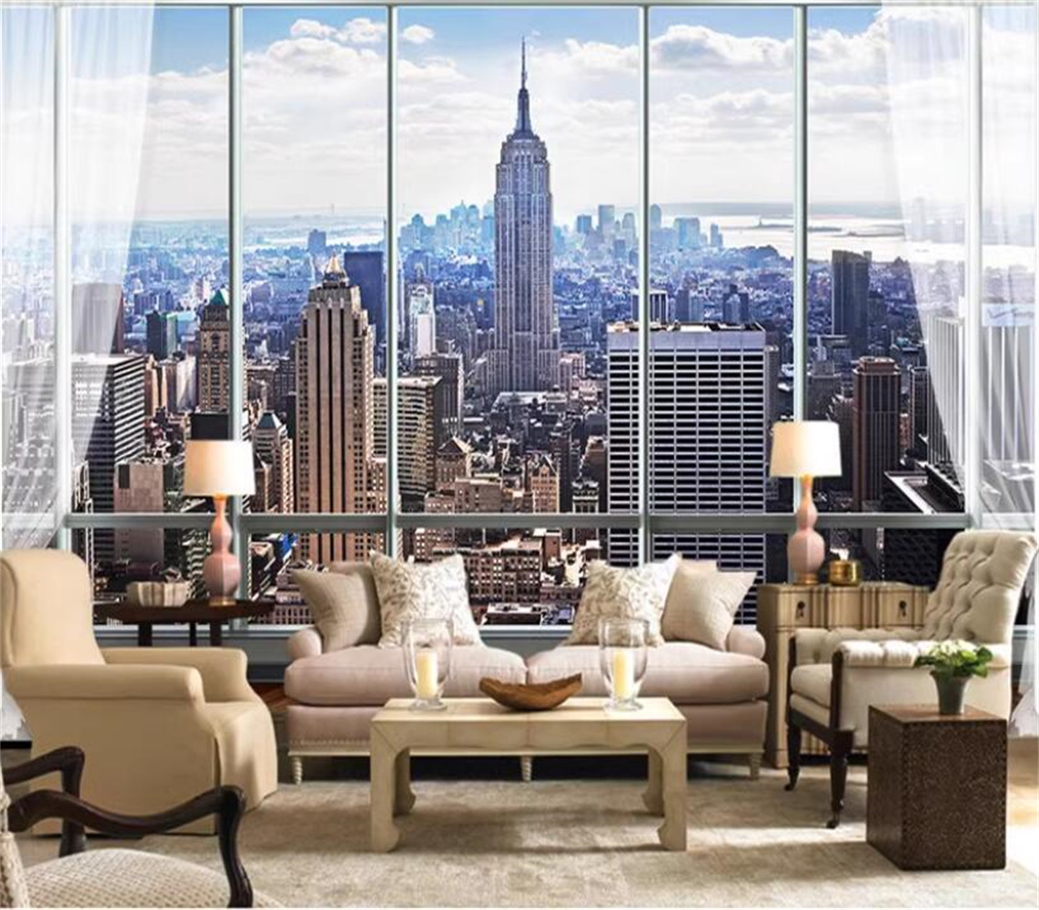 Interior Design York - Нью-Йоркский восход солнца 3D окно городской